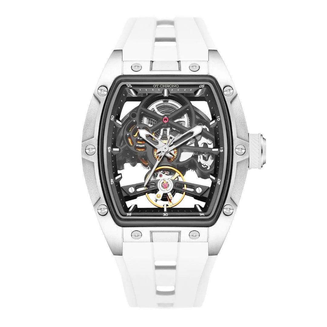 GT-01 Orologio Scheletro - Argento/Bianco