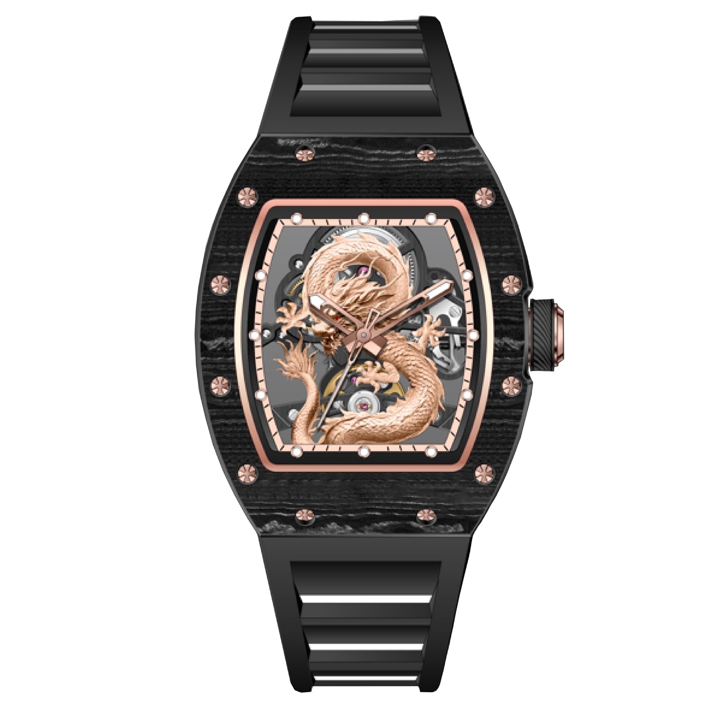 GT-02 Skeleton Space Watch - Rose Gold