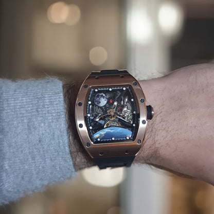 GT-02 Skeleton Space Watch - Rose Gold