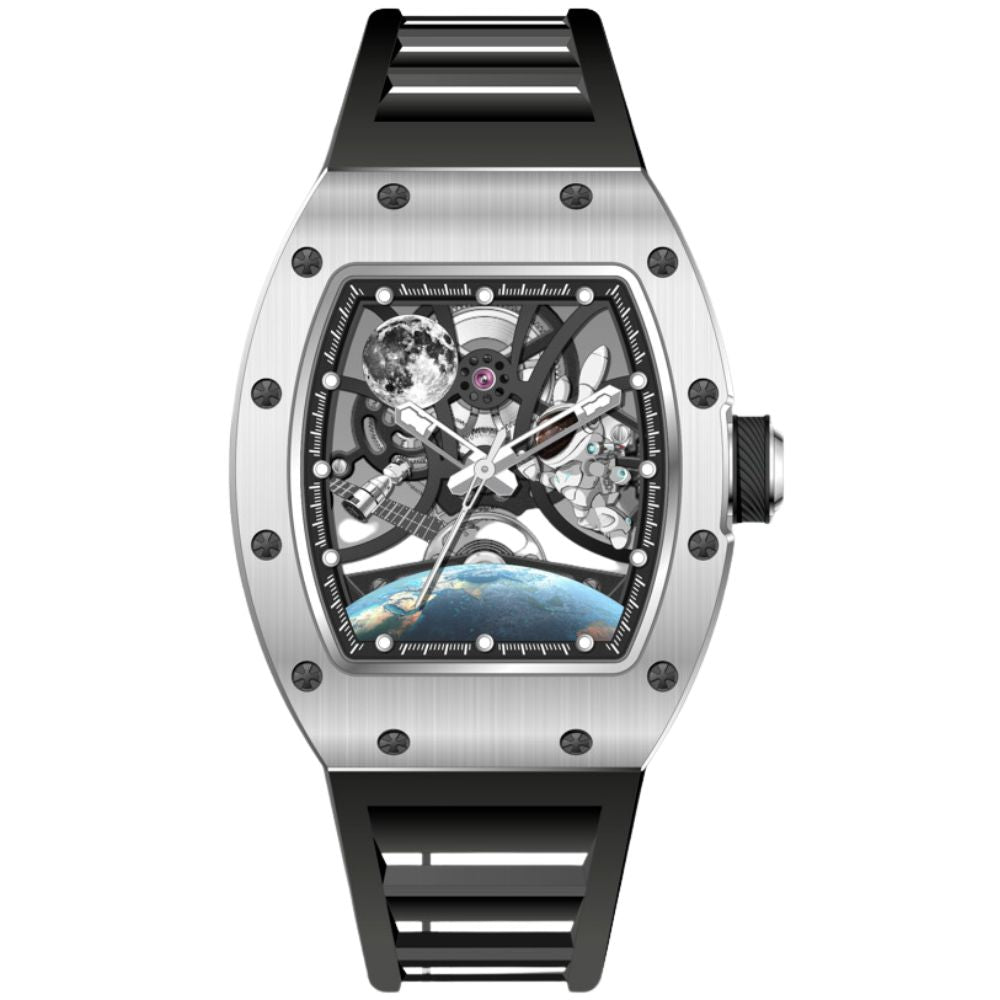 GT-02 Skeleton Space Watch - Silver