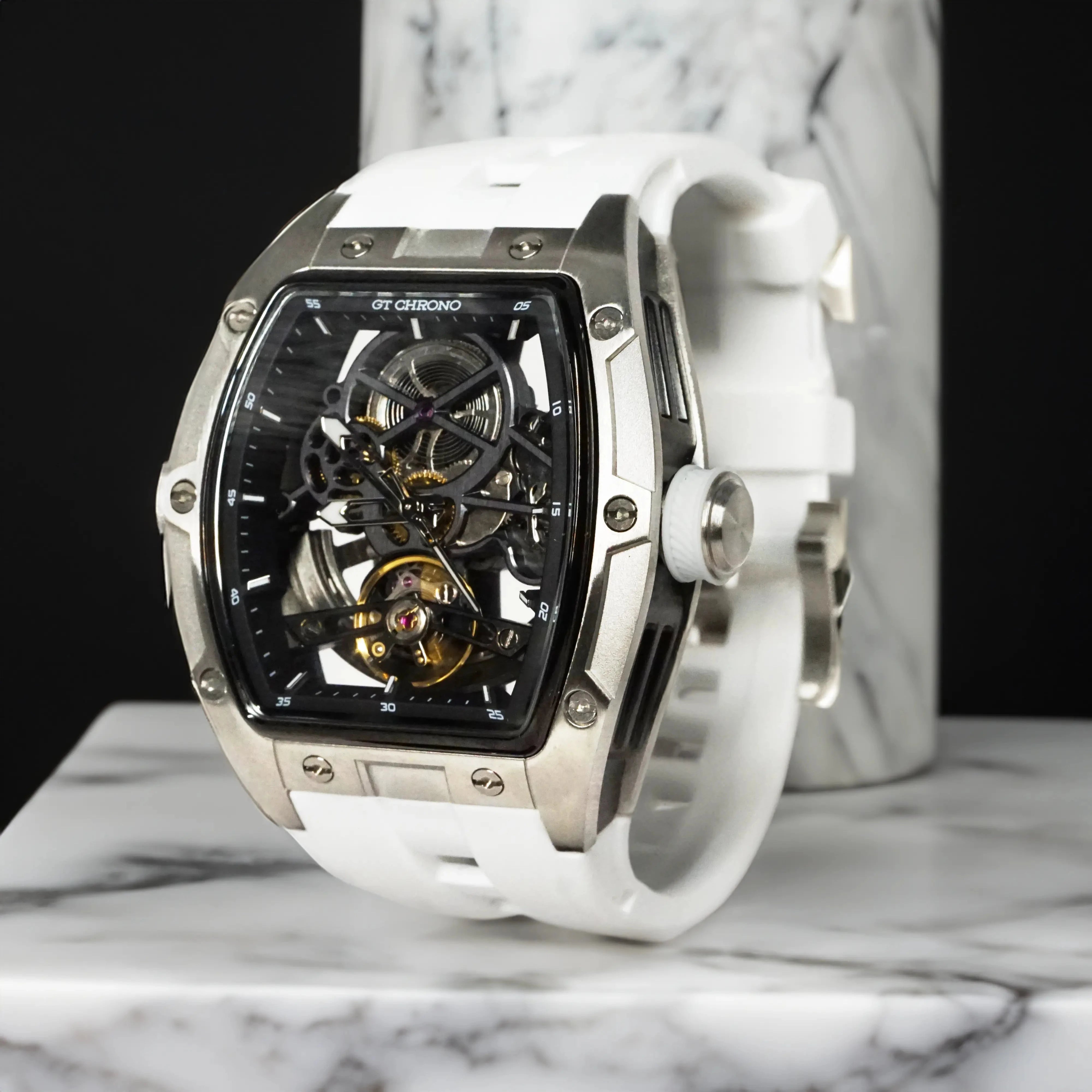 GT-01 Skeleton Watch - Silver/White